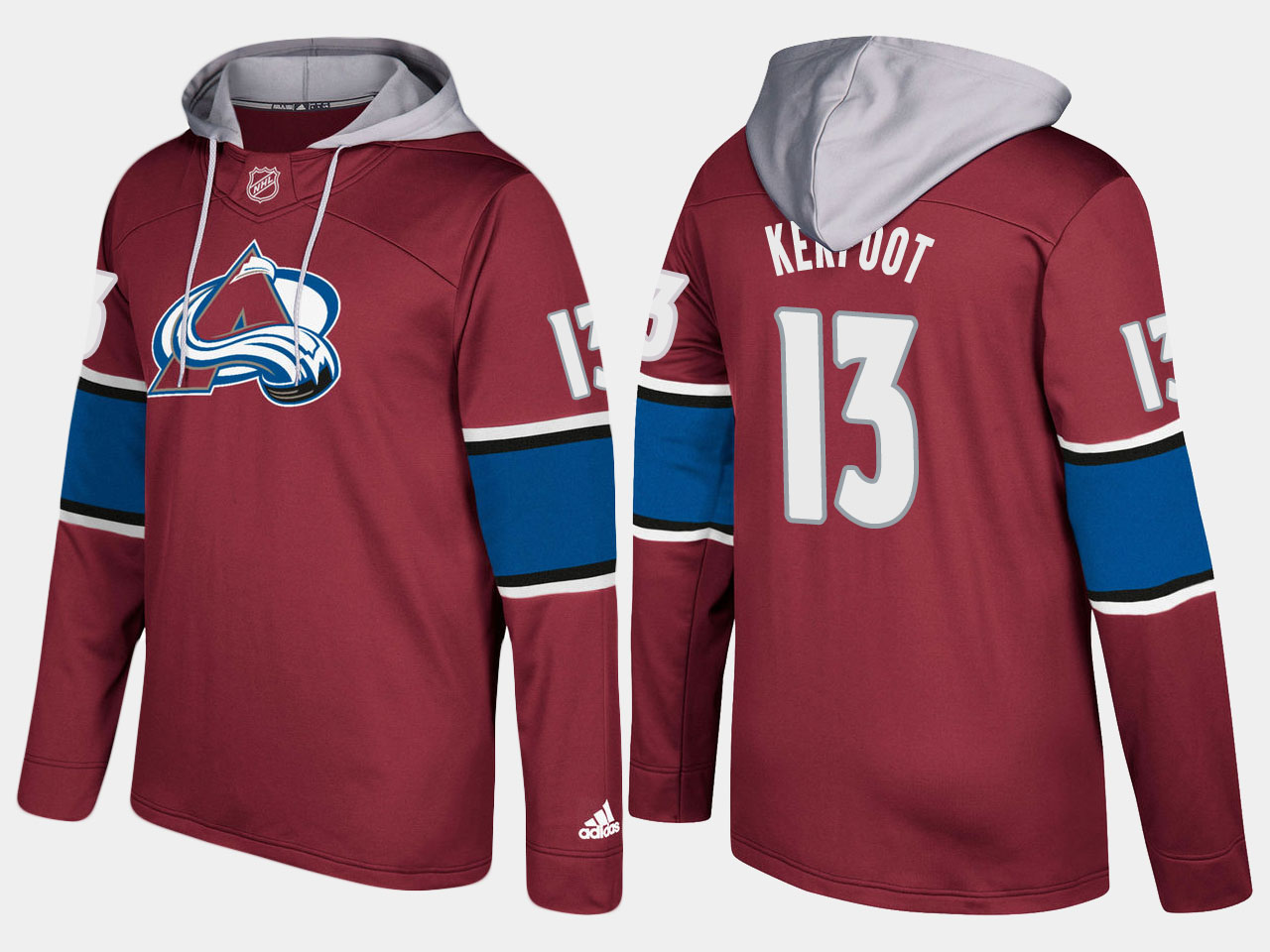 Men NHL Colorado avalanche #13 alexander kerfoot burgundy hoodie